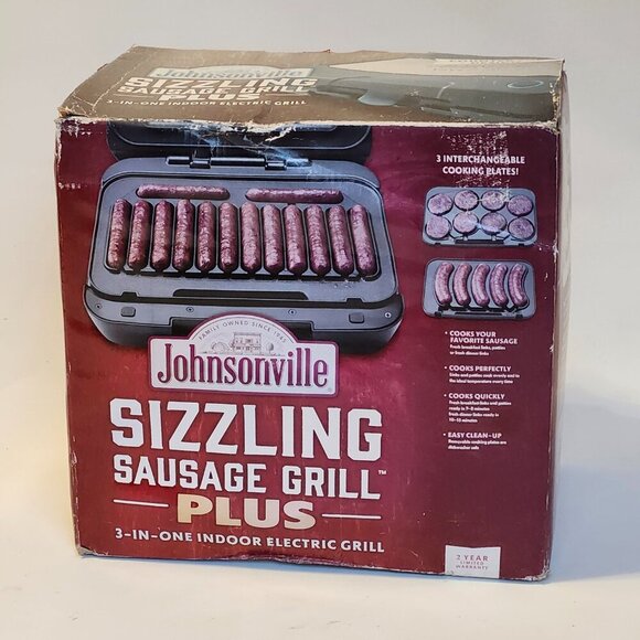 NEW Johnsonville Sizzling Sausage Grill PLUS Indoor Electric Grill BTG-0500 OPEN - Picture 3 of 10